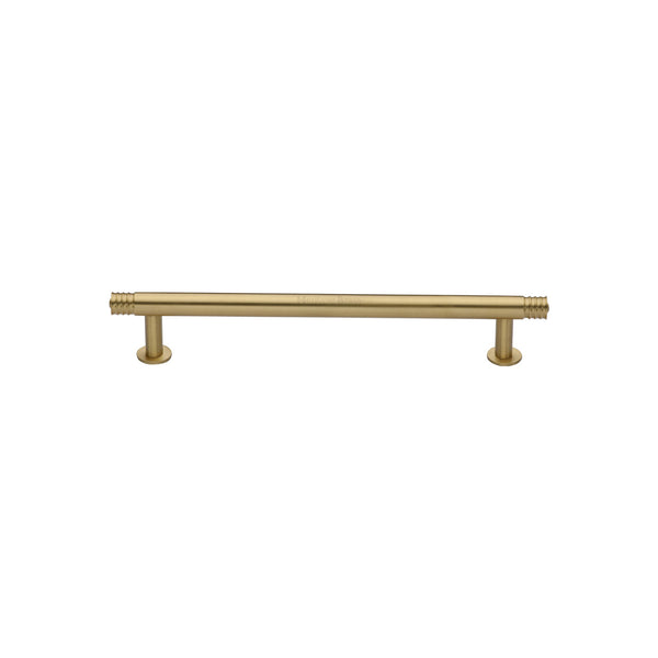 Heritage Brass Cabinet Pull Contour Design with 16mm Rose 96mm CTC Satin Brass finish - V4447 96-SB - Choice Handles