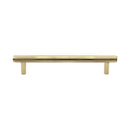 Heritage Brass Cabinet Pull Complete Knurl Design 128mm CTC Polished Brass finish - V4458 128-PB - Choice Handles