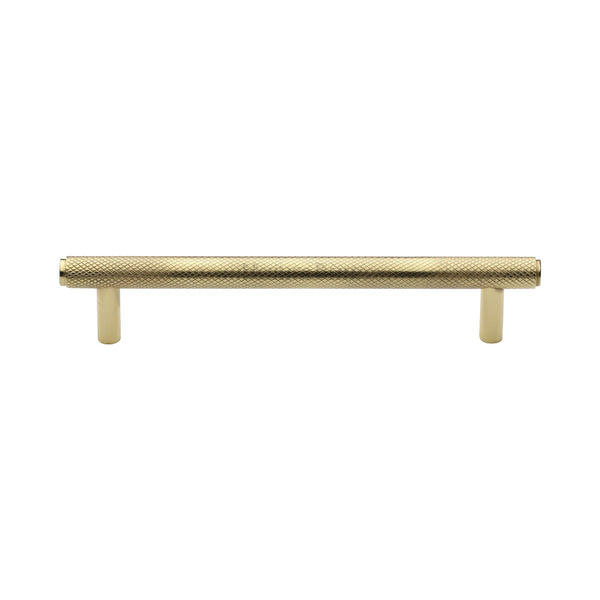 Heritage Brass Cabinet Pull Complete Knurl Design 128mm CTC Polished Brass finish - V4458 128-PB - Choice Handles
