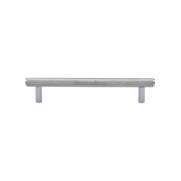 Heritage Brass Cabinet Pull Complete Knurl Design 128mm CTC Polished Chrome finish - V4458 128-PC - Choice Handles