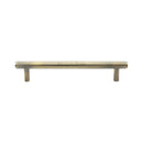 Heritage Brass Cabinet Pull Complete Knurl Design 160mm CTC Antique Brass finish - V4458 160-AT - Choice Handles
