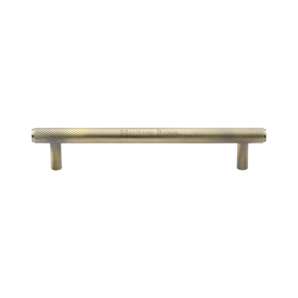 Heritage Brass Cabinet Pull Complete Knurl Design 160mm CTC Antique Brass finish - V4458 160-AT - Choice Handles