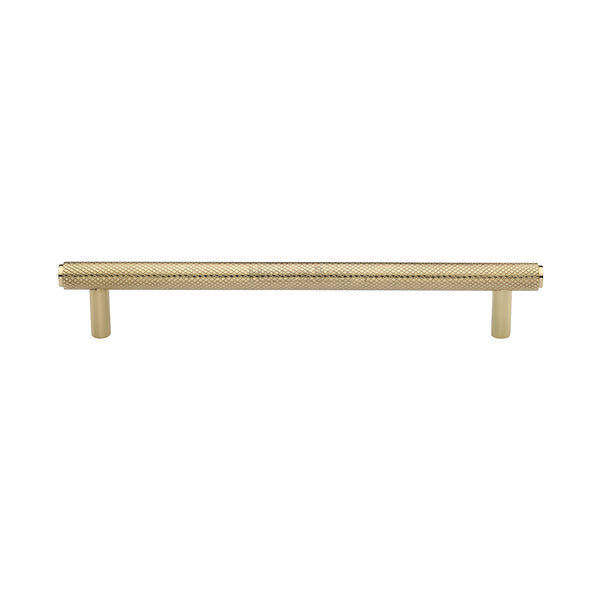 Heritage Brass Cabinet Pull Complete Knurl Design 160mm CTC Polished Brass finish - V4458 160-PB - Choice Handles