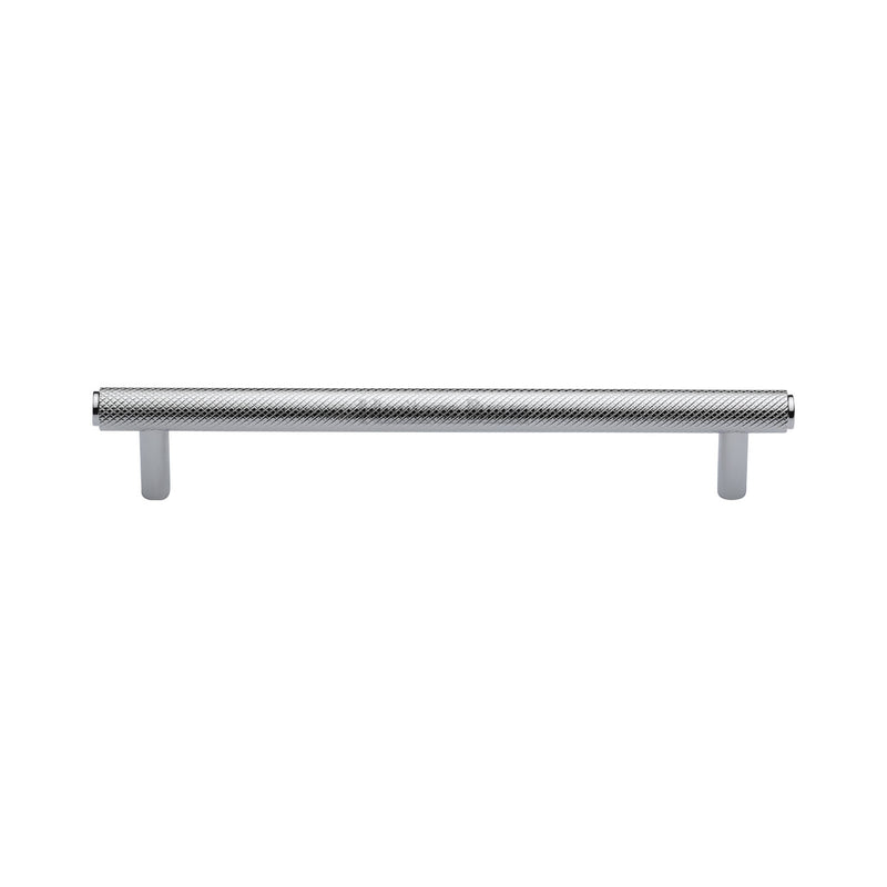 Heritage Brass Cabinet Pull Complete Knurl Design 160mm CTC Polished Chrome finish - V4458 160-PC - Choice Handles