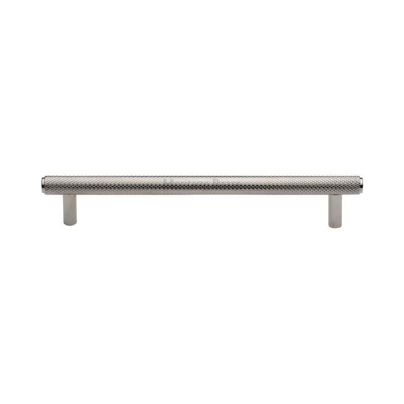 Heritage Brass Cabinet Pull Complete Knurl Design 160mm CTC Polished Nickel finish - V4458 160-PNF - Choice Handles