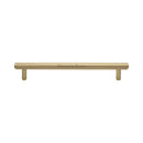 Heritage Brass Cabinet Pull Complete Knurl Design 160mm CTC Satin Brass finish - V4458 160-SB - Choice Handles