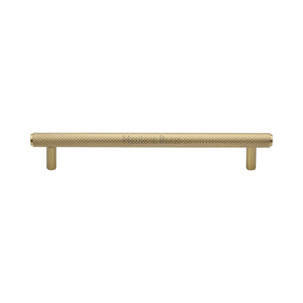 Heritage Brass Cabinet Pull Complete Knurl Design 160mm CTC Satin Brass finish - V4458 160-SB - Choice Handles