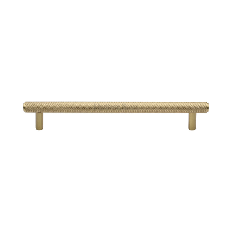 Heritage Brass Cabinet Pull Complete Knurl Design 160mm CTC Satin Brass finish - V4458 160-SB - Choice Handles