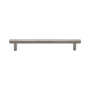 Heritage Brass Cabinet Pull Complete Knurl Design 160mm CTC Satin Nickel finish - V4458 160-SN - Choice Handles