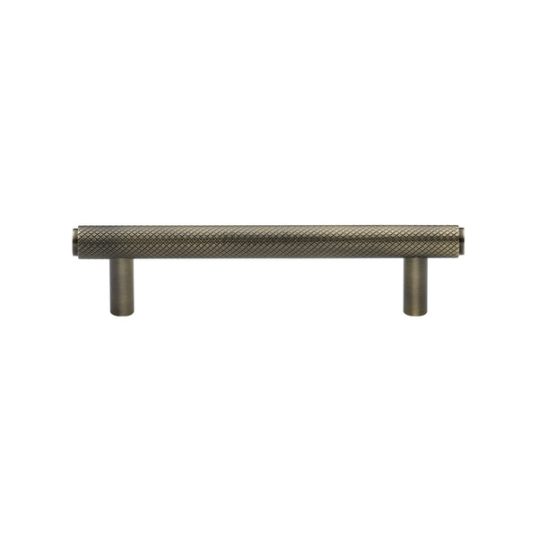 Heritage Brass Cabinet Pull Complete Knurl Design 96mm CTC Antique Brass finish - V4458 96-AT - Choice Handles