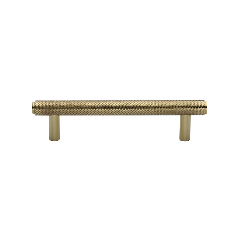 Heritage Brass Cabinet Pull Complete Knurl Design 96mm CTC Polished Brass finish - V4458 96-PB - Choice Handles