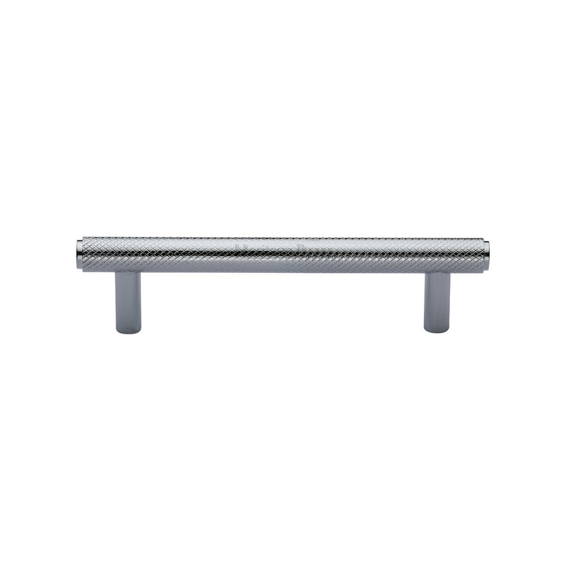 Heritage Brass Cabinet Pull Complete Knurl Design 96mm CTC Polished Chrome finish - V4458 96-PC - Choice Handles