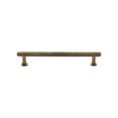 Heritage Brass Cabinet Pull Knurled Design with 16mm Rose 128mm CTC Antique Brass finish - V4459 128-AT - Choice Handles