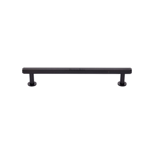 Heritage Brass Cabinet Pull Knurled Design with 16mm Rose 128mm CTC Matt Bronze finish - V4459 128-MB - Choice Handles