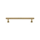Heritage Brass Cabinet Pull Knurled Design with 16mm Rose 128mm CTC Polished Brass finish - V4459 128-PB - Choice Handles