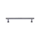 Heritage Brass Cabinet Pull Knurled Design with 16mm Rose 128mm CTC Polished Chrome finish - V4459 128-PC - Choice Handles