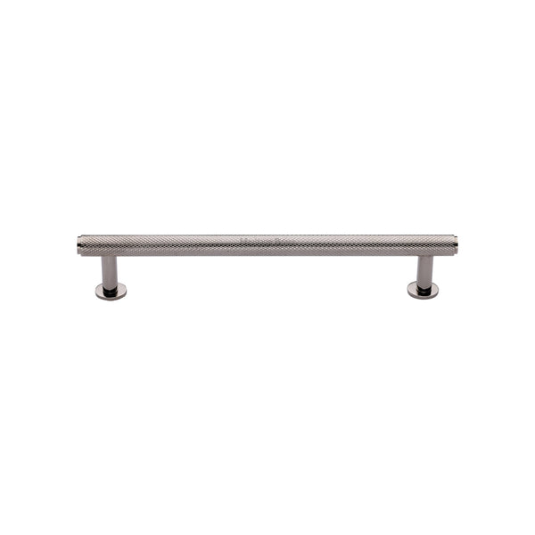 Heritage Brass Cabinet Pull Knurled Design with 16mm Rose 128mm CTC Polished Nickel finish - V4459 128-PNF - Choice Handles