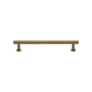 Heritage Brass Cabinet Pull Knurled Design with 16mm Rose 128mm CTC Satin Brass finish - V4459 128-SB - Choice Handles
