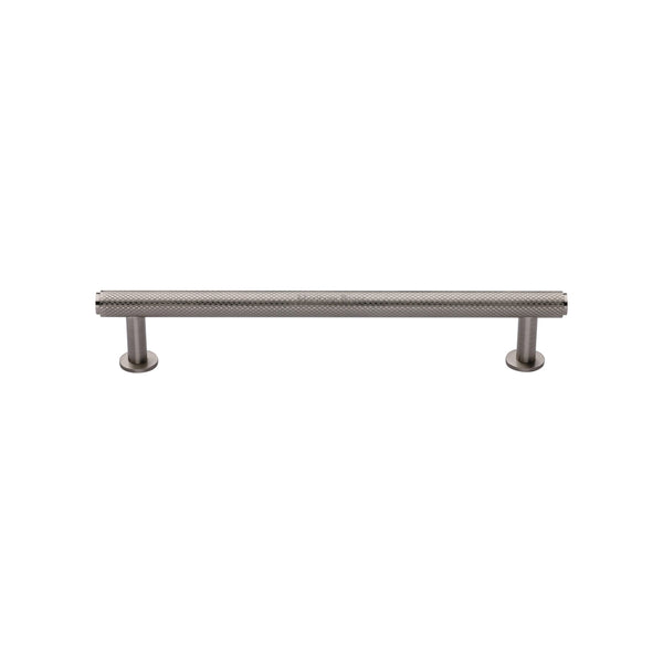 Heritage Brass Cabinet Pull Knurled Design with 16mm Rose 128mm CTC Satin Nickel finish - V4459 128-SN - Choice Handles