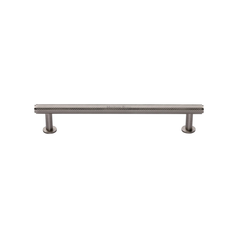 Heritage Brass Cabinet Pull Knurled Design with 16mm Rose 128mm CTC Satin Nickel finish - V4459 128-SN - Choice Handles