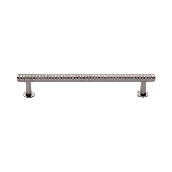 Heritage Brass Cabinet Pull Knurled Design with 16mm Rose 160mm CTC Polished Nickel finish - V4459 160-PNF - Choice Handles
