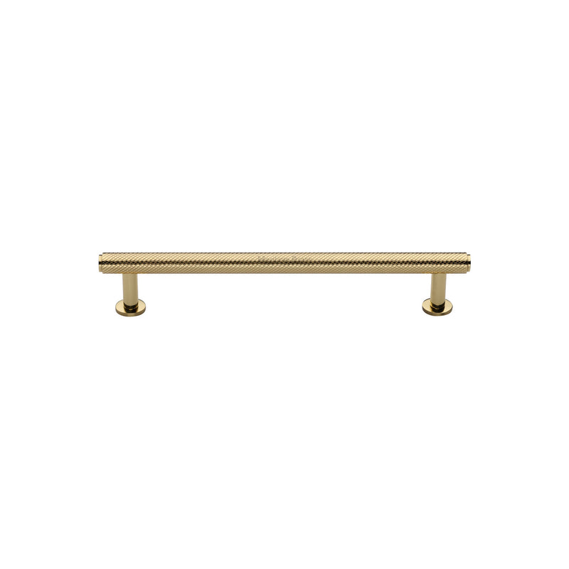 Heritage Brass Cabinet Pull Knurled Design with 16mm Rose 96mm CTC Polished Brass finish - V4459 96-PB - Choice Handles