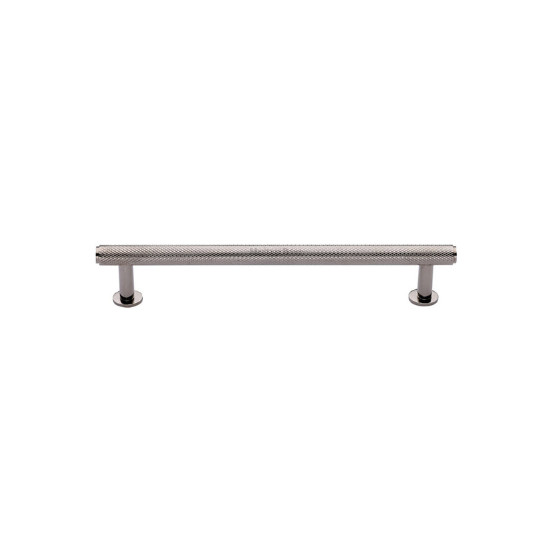 Heritage Brass Cabinet Pull Knurled Design with 16mm Rose 96mm CTC Polished Nickel finish - V4459 96-PNF - Choice Handles