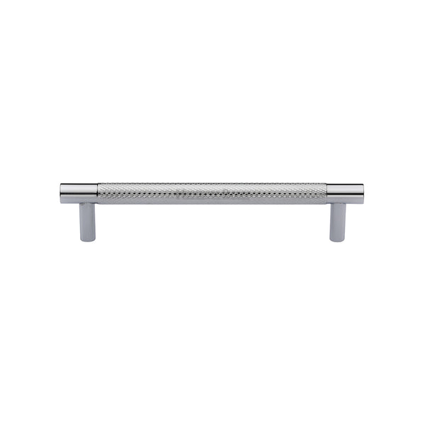 Heritage Brass Cabinet Pull Partial Knurl Design 128mm CTC Polished Chrome finish - V4461 128-PC - Choice Handles