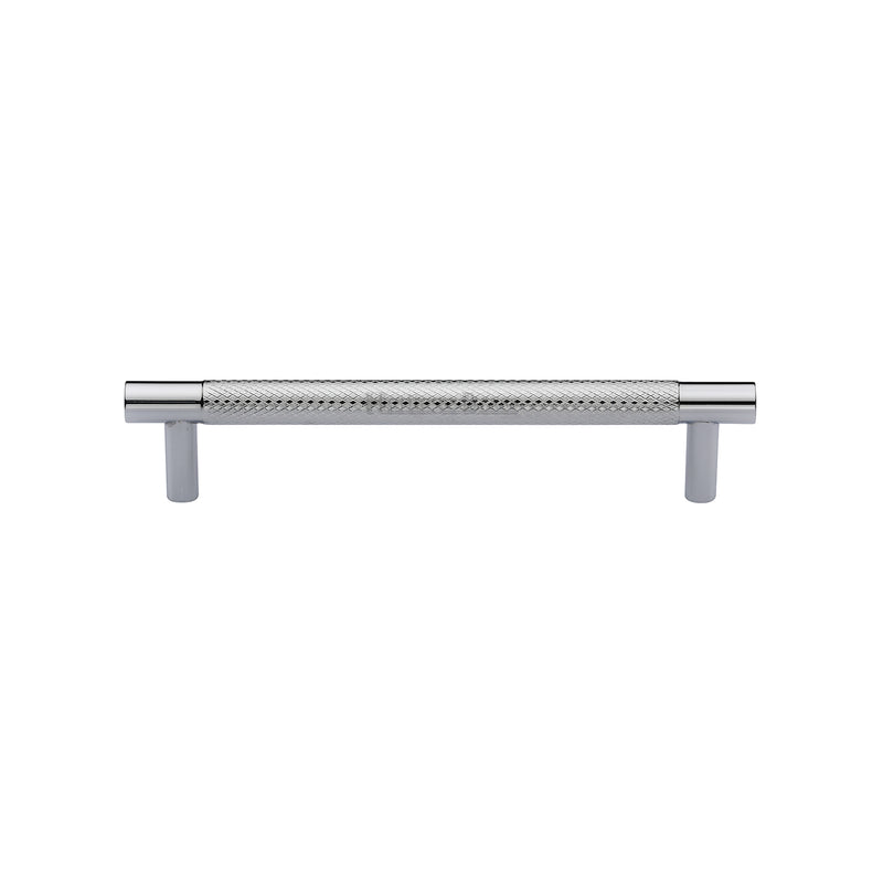 Heritage Brass Cabinet Pull Partial Knurl Design 128mm CTC Polished Chrome finish - V4461 128-PC - Choice Handles