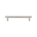 Heritage Brass Cabinet Pull Partial Knurl Design 128mm CTC Polished Nickel finish - V4461 128-PNF - Choice Handles