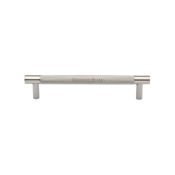 Heritage Brass Cabinet Pull Partial Knurl Design 128mm CTC Polished Nickel finish - V4461 128-PNF - Choice Handles