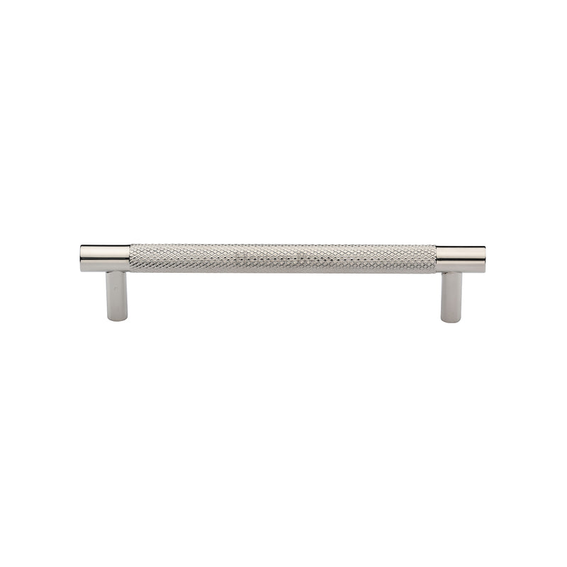 Heritage Brass Cabinet Pull Partial Knurl Design 128mm CTC Polished Nickel finish - V4461 128-PNF - Choice Handles