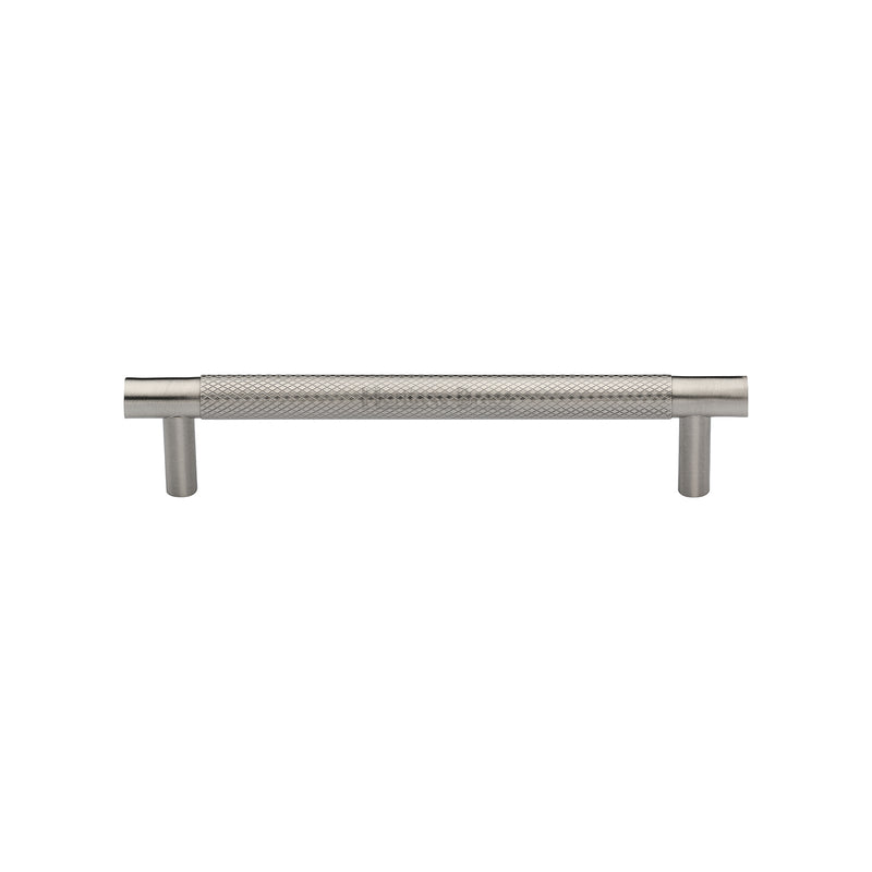 Heritage Brass Cabinet Pull Partial Knurl Design 128mm CTC Satin Nickel finish - V4461 128-SN - Choice Handles