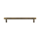 Heritage Brass Cabinet Pull Partial Knurl Design 160mm CTC Antique Brass finish - V4461 160-AT - Choice Handles