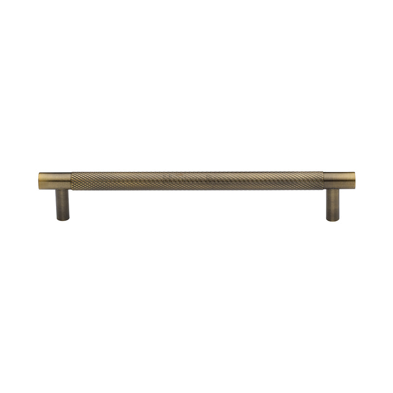 Heritage Brass Cabinet Pull Partial Knurl Design 160mm CTC Antique Brass finish - V4461 160-AT - Choice Handles
