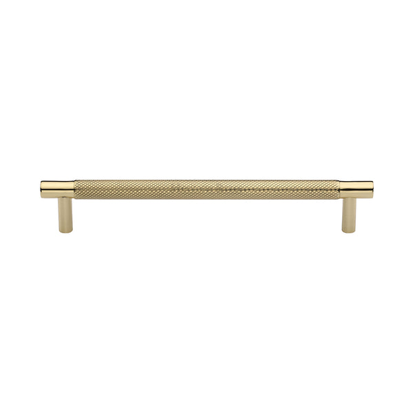 Heritage Brass Cabinet Pull Partial Knurl Design 160mm CTC Polished Brass finish - V4461 160-PB - Choice Handles