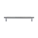 Heritage Brass Cabinet Pull Partial Knurl Design 160mm CTC Polished Chrome finish - V4461 160-PC - Choice Handles