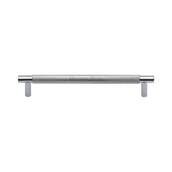 Heritage Brass Cabinet Pull Partial Knurl Design 160mm CTC Polished Chrome finish - V4461 160-PC - Choice Handles