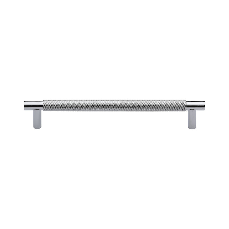 Heritage Brass Cabinet Pull Partial Knurl Design 160mm CTC Polished Chrome finish - V4461 160-PC - Choice Handles