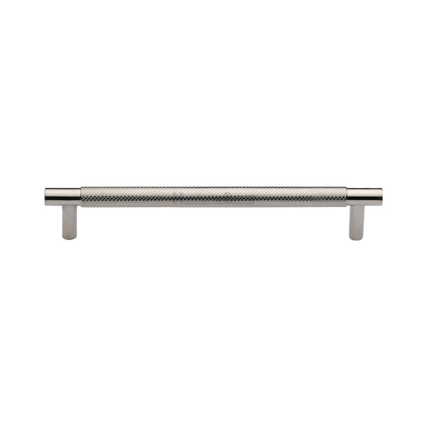 Heritage Brass Cabinet Pull Partial Knurl Design 160mm CTC Polished Nickel finish - V4461 160-PNF - Choice Handles