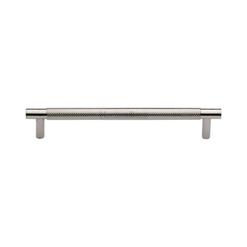 Heritage Brass Cabinet Pull Partial Knurl Design 160mm CTC Polished Nickel finish - V4461 160-PNF - Choice Handles