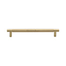 Heritage Brass Cabinet Pull Partial Knurl Design 160mm CTC Satin Brass finish - V4461 160-SB - Choice Handles
