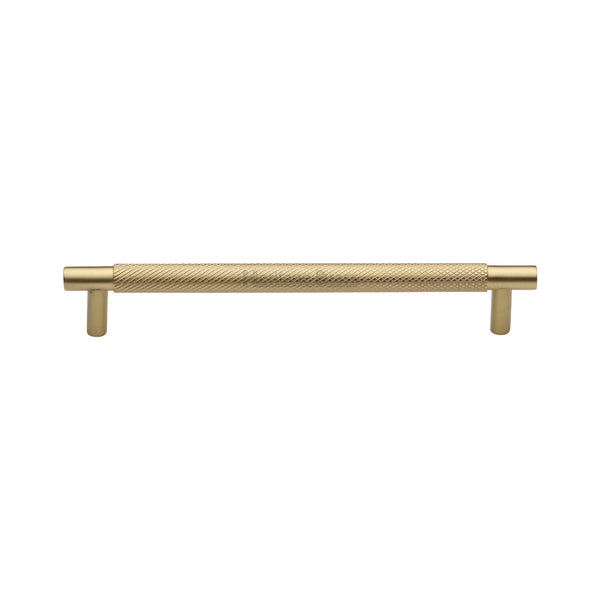Heritage Brass Cabinet Pull Partial Knurl Design 160mm CTC Satin Brass finish - V4461 160-SB - Choice Handles