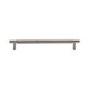 Heritage Brass Cabinet Pull Partial Knurl Design 160mm CTC Satin Nickel finish - V4461 160-SN - Choice Handles