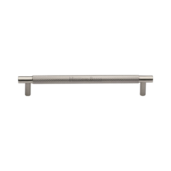 Heritage Brass Cabinet Pull Partial Knurl Design 160mm CTC Satin Nickel finish - V4461 160-SN - Choice Handles