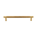 Heritage Brass Cabinet Pull Partial Knurled Design 160mm CTC Unlacquered Brass finish - V4461 160-ULB