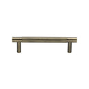 Heritage Brass Cabinet Pull Partial Knurl Design 96mm CTC Antique Brass finish - V4461 96-AT - Choice Handles