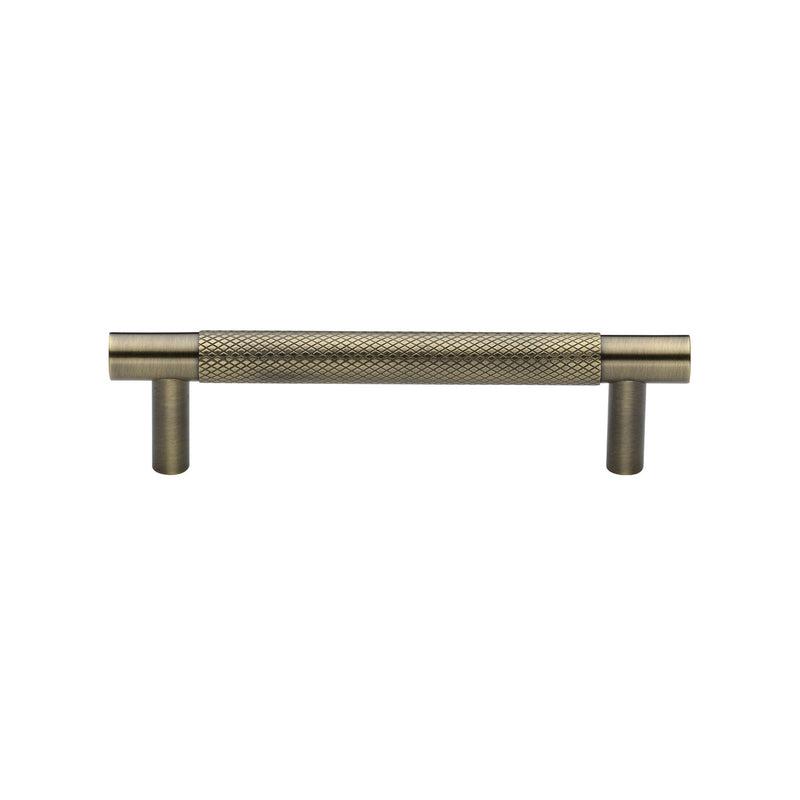 Heritage Brass Cabinet Pull Partial Knurl Design 96mm CTC Antique Brass finish - V4461 96-AT - Choice Handles