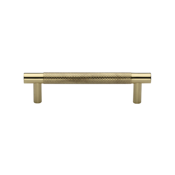 Heritage Brass Cabinet Pull Partial Knurl Design 96mm CTC Polished Brass finish - V4461 96-PB - Choice Handles