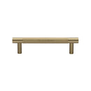 Heritage Brass Cabinet Pull Partial Knurl Design 96mm CTC Satin Brass finish - V4461 96-SB - Choice Handles